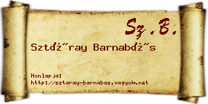 Sztáray Barnabás névjegykártya